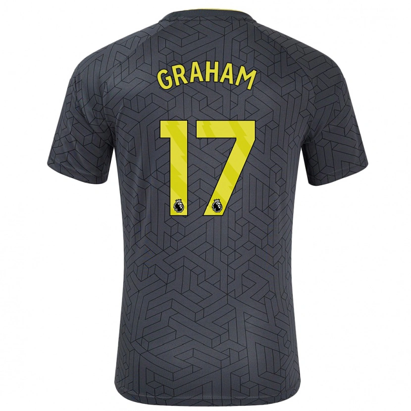 Danxen Kinder Lucy Graham #17 Schwarz Gelb Auswärtstrikot Trikot 2024/25 T-Shirt Schweiz