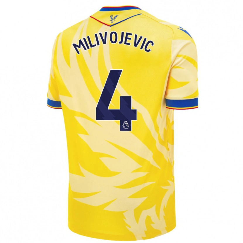 Danxen Kinder Luka Milivojevic #4 Gelb Auswärtstrikot Trikot 2024/25 T-Shirt Schweiz