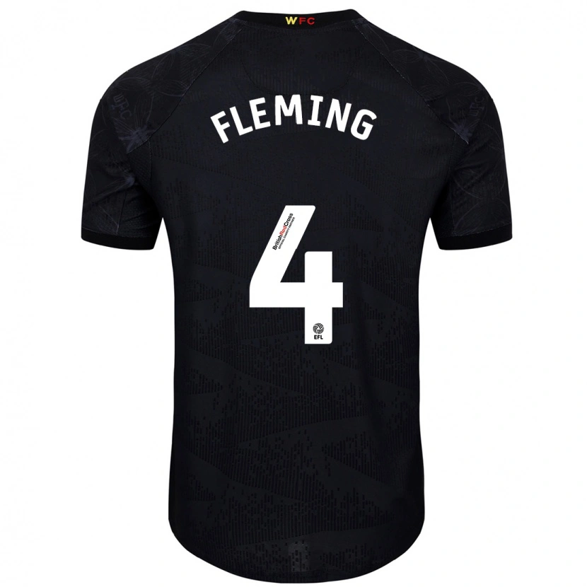 Danxen Kinder Charlotte Fleming #4 Schwarz Weiß Auswärtstrikot Trikot 2024/25 T-Shirt Schweiz