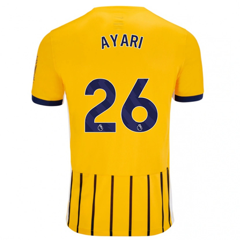 Danxen Kinder Yasin Ayari #26 Gold Blau Nadelstreifen Auswärtstrikot Trikot 2024/25 T-Shirt Schweiz