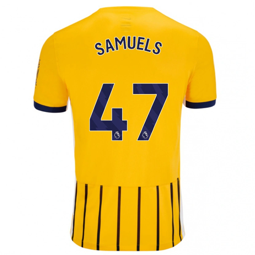 Danxen Kinder Imari Samuels #47 Gold Blau Nadelstreifen Auswärtstrikot Trikot 2024/25 T-Shirt Schweiz