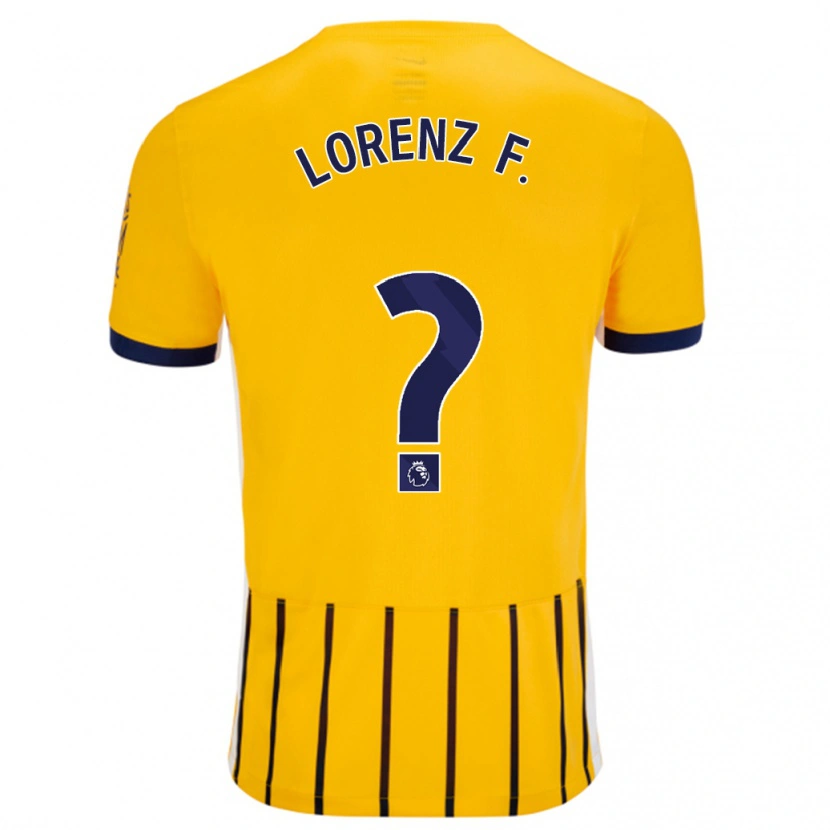 Danxen Kinder Lorenz Ferdinand #0 Gold Blau Nadelstreifen Auswärtstrikot Trikot 2024/25 T-Shirt Schweiz