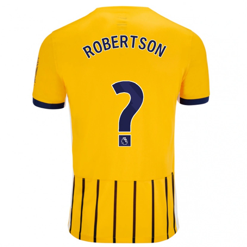 Danxen Kinder Josh Robertson #0 Gold Blau Nadelstreifen Auswärtstrikot Trikot 2024/25 T-Shirt Schweiz