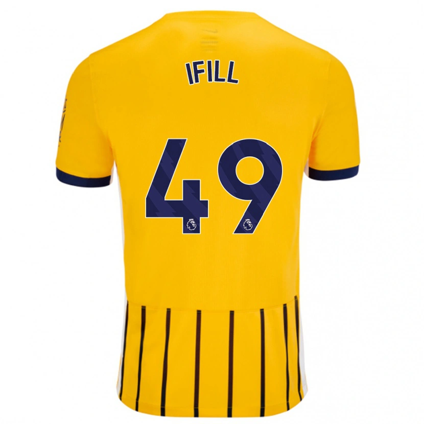 Danxen Kinder Marcus Ifill #49 Gold Blau Nadelstreifen Auswärtstrikot Trikot 2024/25 T-Shirt Schweiz