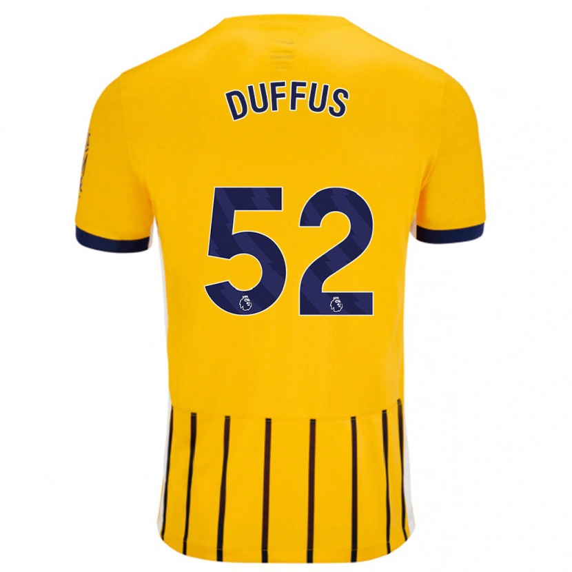 Danxen Kinder Josh Duffus #52 Gold Blau Nadelstreifen Auswärtstrikot Trikot 2024/25 T-Shirt Schweiz