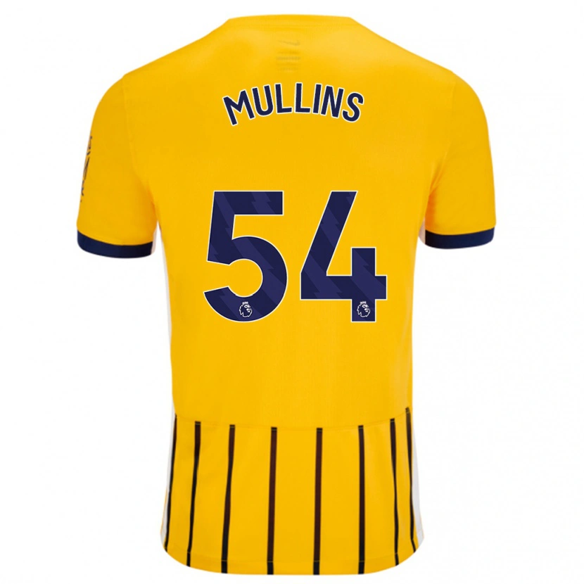 Danxen Kinder Jamie Mullins #54 Gold Blau Nadelstreifen Auswärtstrikot Trikot 2024/25 T-Shirt Schweiz