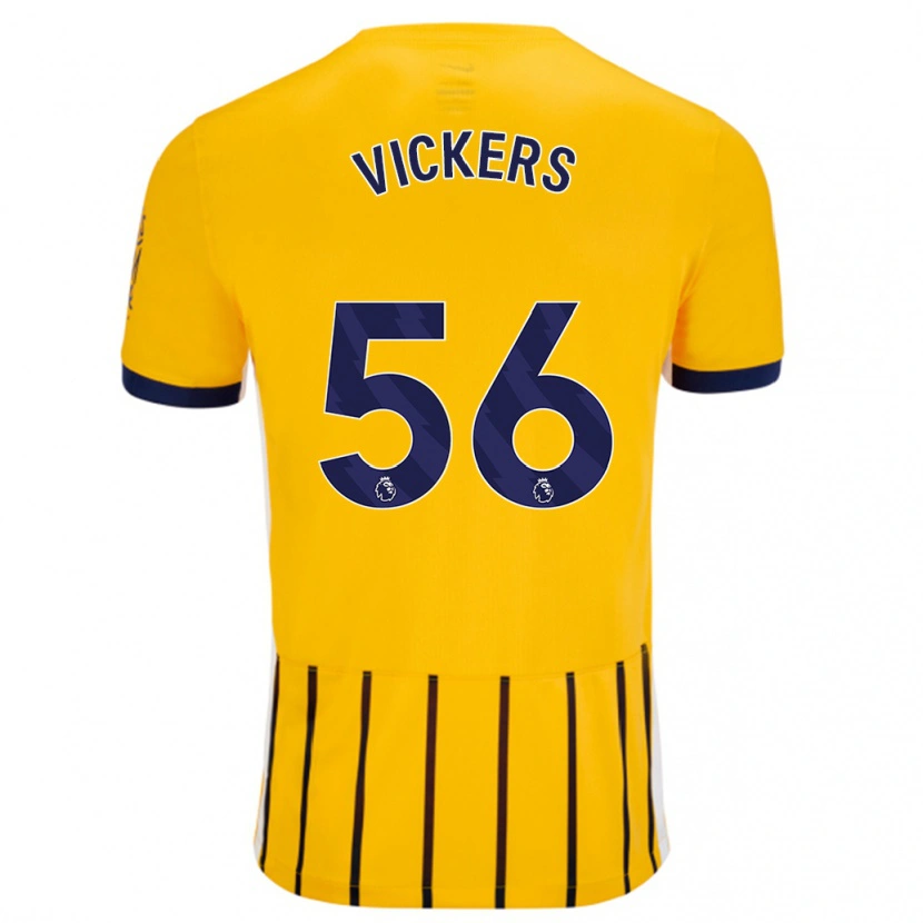 Danxen Kinder Caylan Vickers #56 Gold Blau Nadelstreifen Auswärtstrikot Trikot 2024/25 T-Shirt Schweiz