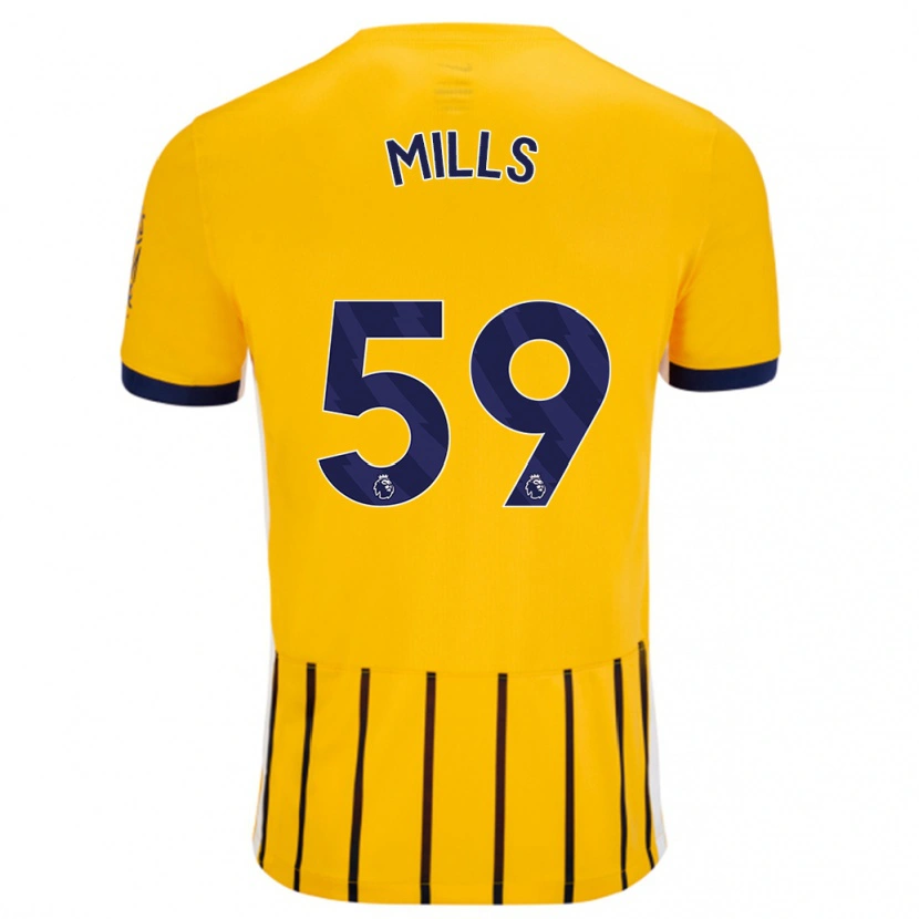 Danxen Kinder Harry Mills #59 Gold Blau Nadelstreifen Auswärtstrikot Trikot 2024/25 T-Shirt Schweiz