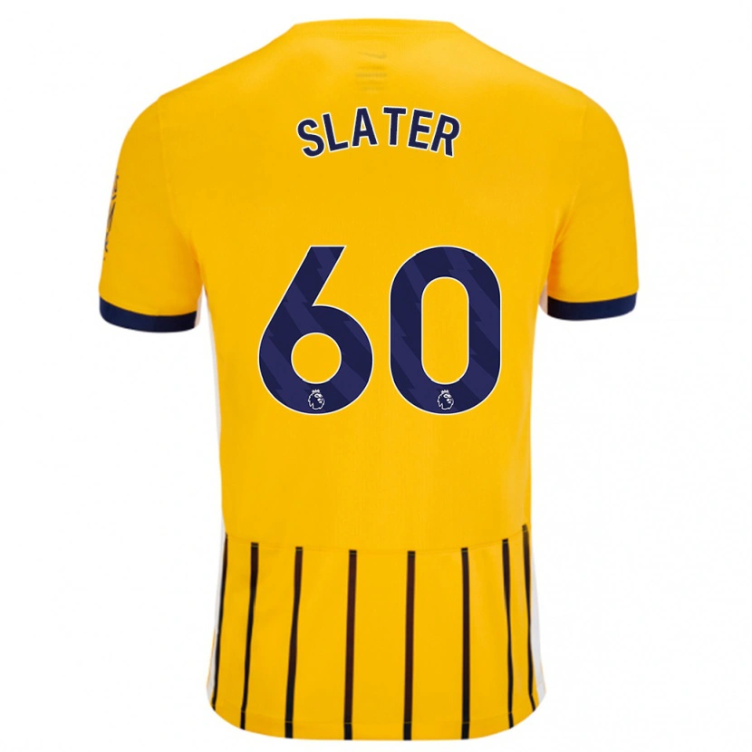 Danxen Kinder Jacob Slater #60 Gold Blau Nadelstreifen Auswärtstrikot Trikot 2024/25 T-Shirt Schweiz