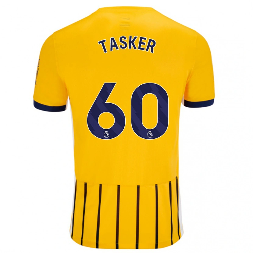 Danxen Kinder Charlie Tasker #60 Gold Blau Nadelstreifen Auswärtstrikot Trikot 2024/25 T-Shirt Schweiz