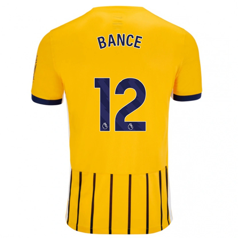 Danxen Kinder Libby Bance #12 Gold Blau Nadelstreifen Auswärtstrikot Trikot 2024/25 T-Shirt Schweiz