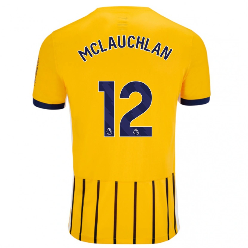 Danxen Kinder Rachel Mclauchlan #12 Gold Blau Nadelstreifen Auswärtstrikot Trikot 2024/25 T-Shirt Schweiz