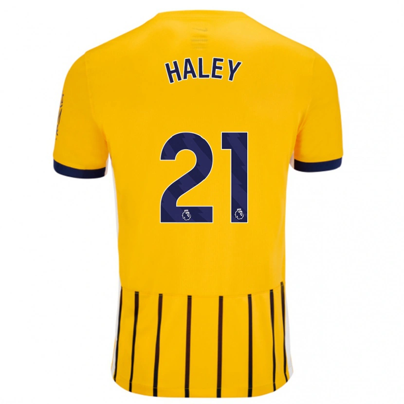 Danxen Kinder Madison Haley #21 Gold Blau Nadelstreifen Auswärtstrikot Trikot 2024/25 T-Shirt Schweiz