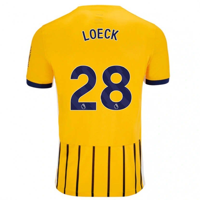 Danxen Kinder Melina Loeck #28 Gold Blau Nadelstreifen Auswärtstrikot Trikot 2024/25 T-Shirt Schweiz