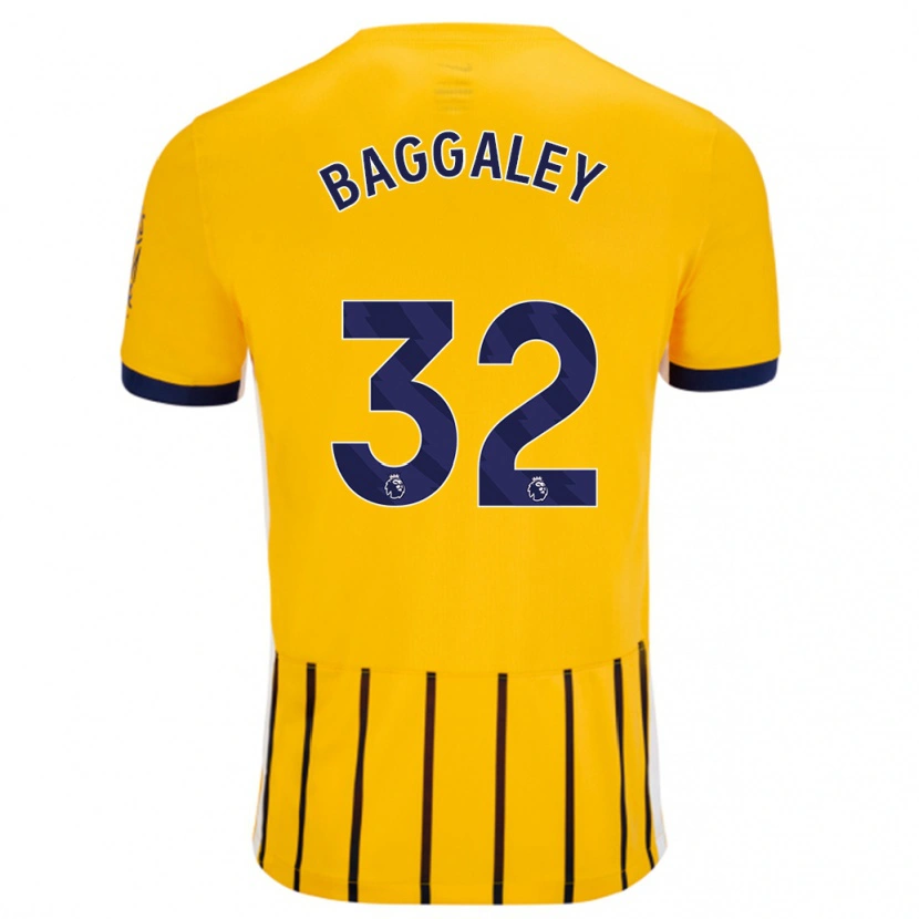 Danxen Kinder Sophie Baggaley #32 Gold Blau Nadelstreifen Auswärtstrikot Trikot 2024/25 T-Shirt Schweiz