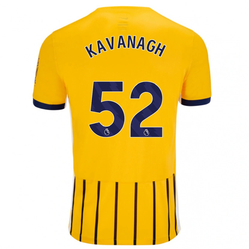 Danxen Kinder Leigh Kavanagh #52 Gold Blau Nadelstreifen Auswärtstrikot Trikot 2024/25 T-Shirt Schweiz