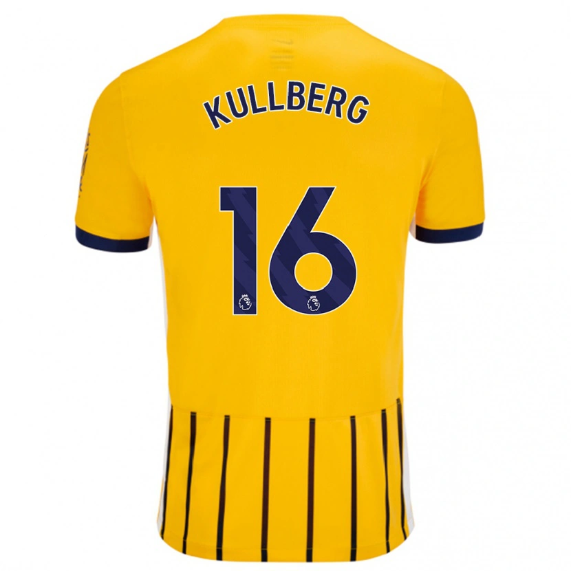 Danxen Kinder Emma Nanny Charlotte Kullberg #16 Gold Blau Nadelstreifen Auswärtstrikot Trikot 2024/25 T-Shirt Schweiz