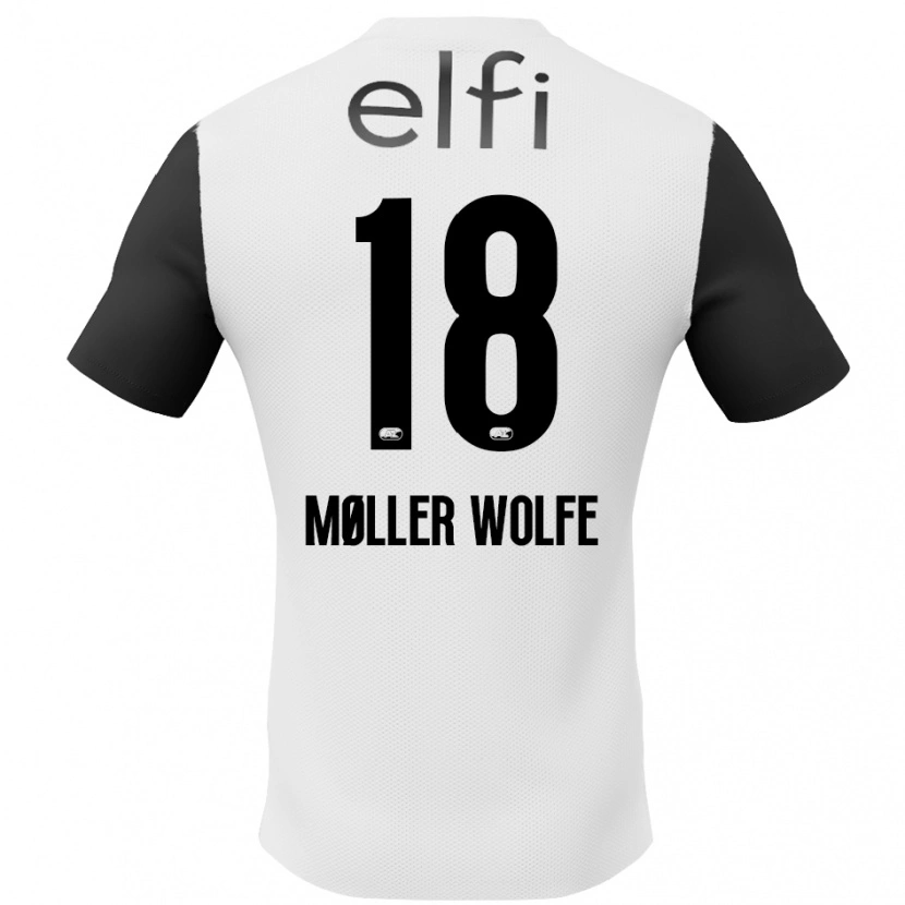 Danxen Kinder David Møller Wolfe #18 Weiß Schwarz Auswärtstrikot Trikot 2024/25 T-Shirt Schweiz