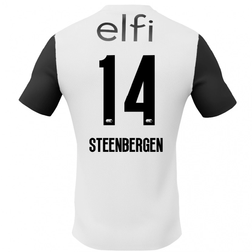 Danxen Kinder Thom Steenbergen #14 Weiß Schwarz Auswärtstrikot Trikot 2024/25 T-Shirt Schweiz