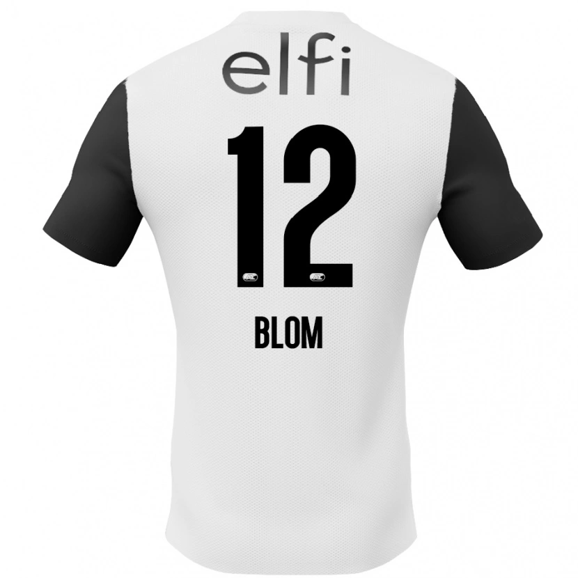 Danxen Kinder Robin Blom #12 Weiß Schwarz Auswärtstrikot Trikot 2024/25 T-Shirt Schweiz