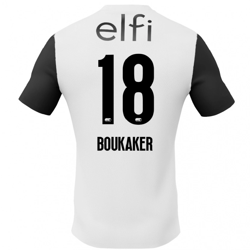 Danxen Kinder Romaissa Boukaker #18 Weiß Schwarz Auswärtstrikot Trikot 2024/25 T-Shirt Schweiz