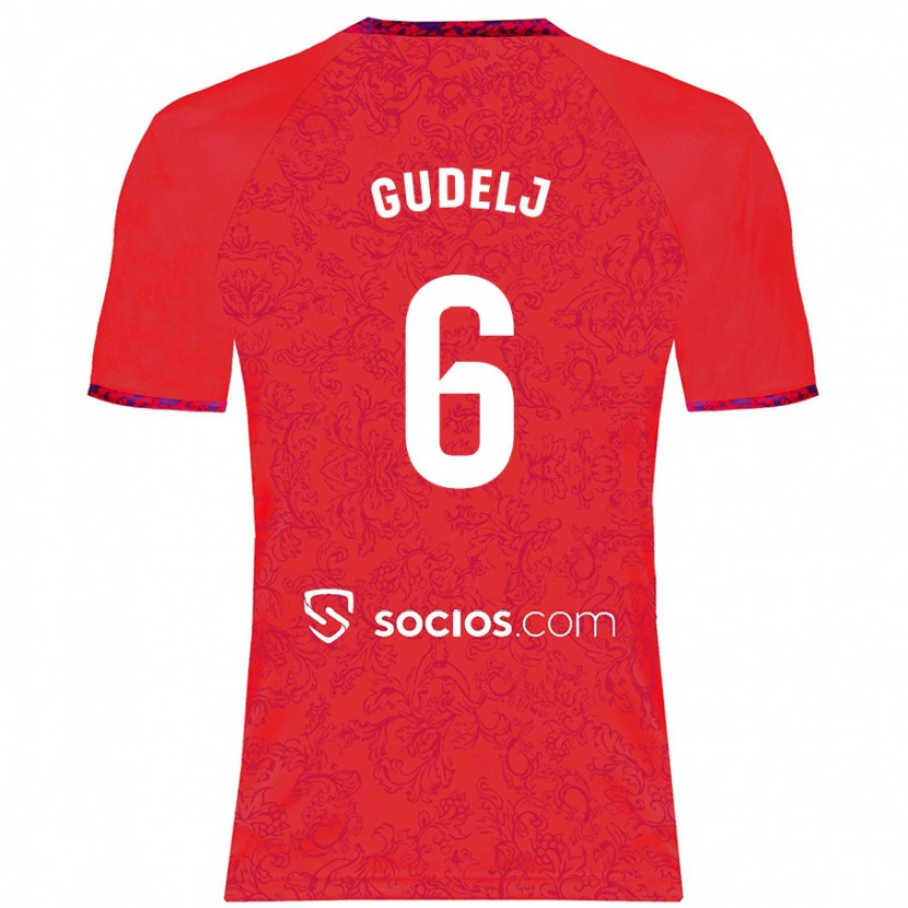 Danxen Kinder Nemanja Gudelj #6 Rot Auswärtstrikot Trikot 2024/25 T-Shirt Schweiz