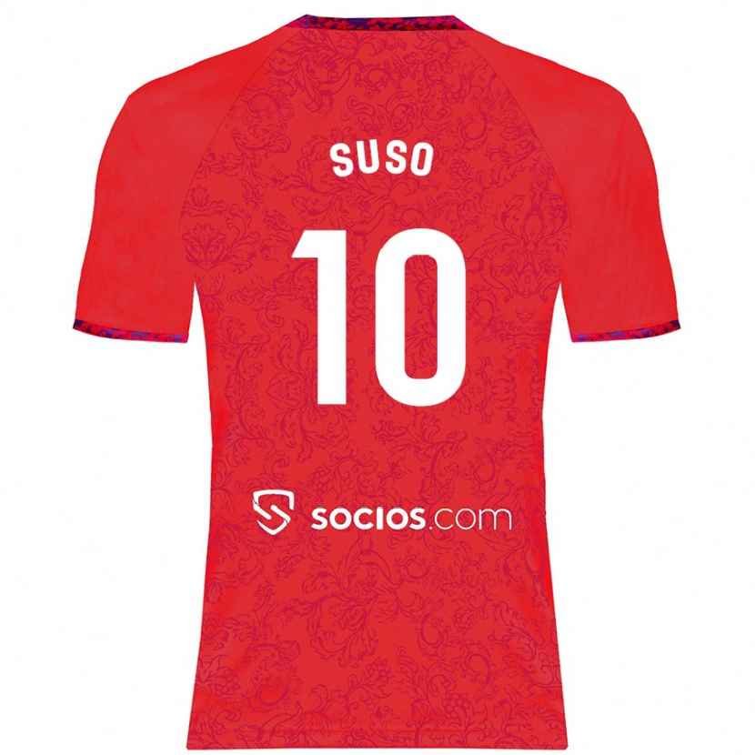 Danxen Kinder Suso #10 Rot Auswärtstrikot Trikot 2024/25 T-Shirt Schweiz