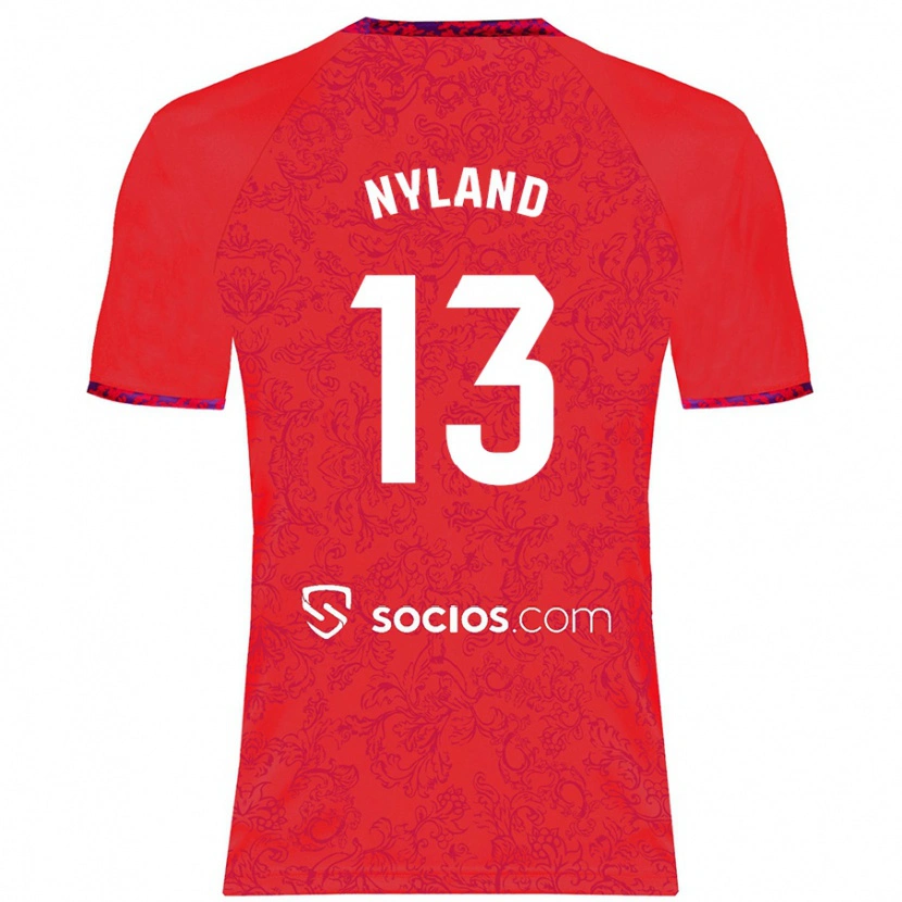 Danxen Kinder Ørjan Nyland #13 Rot Auswärtstrikot Trikot 2024/25 T-Shirt Schweiz