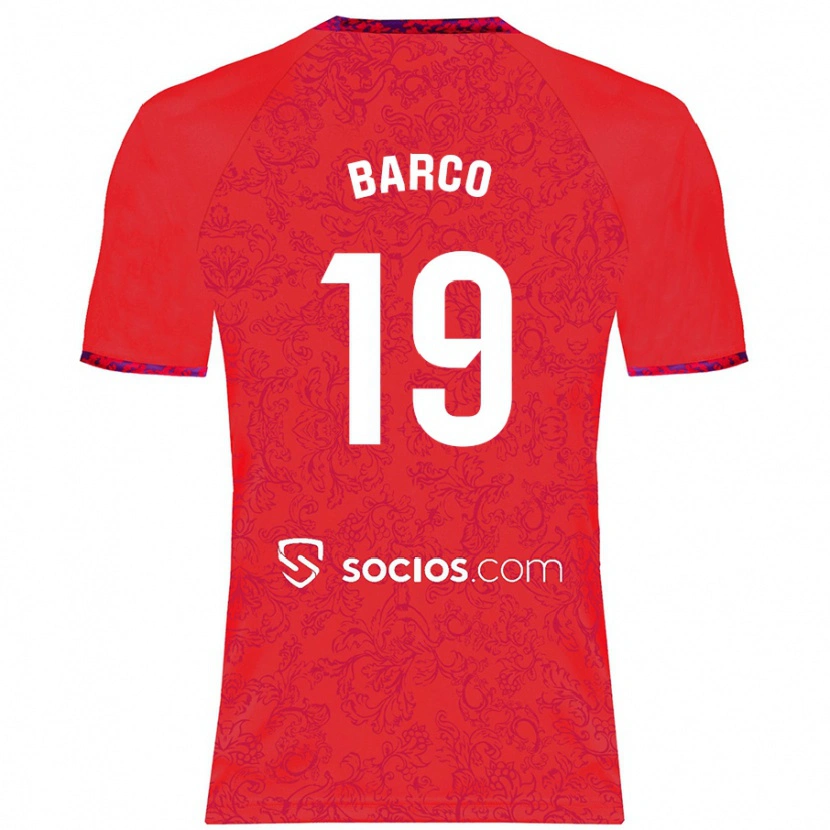 Danxen Kinder Valentín Barco #19 Rot Auswärtstrikot Trikot 2024/25 T-Shirt Schweiz