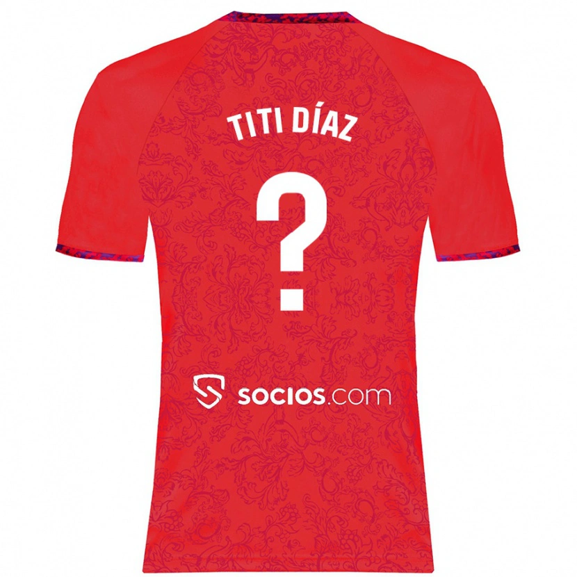 Danxen Kinder Titi Díaz #0 Rot Auswärtstrikot Trikot 2024/25 T-Shirt Schweiz