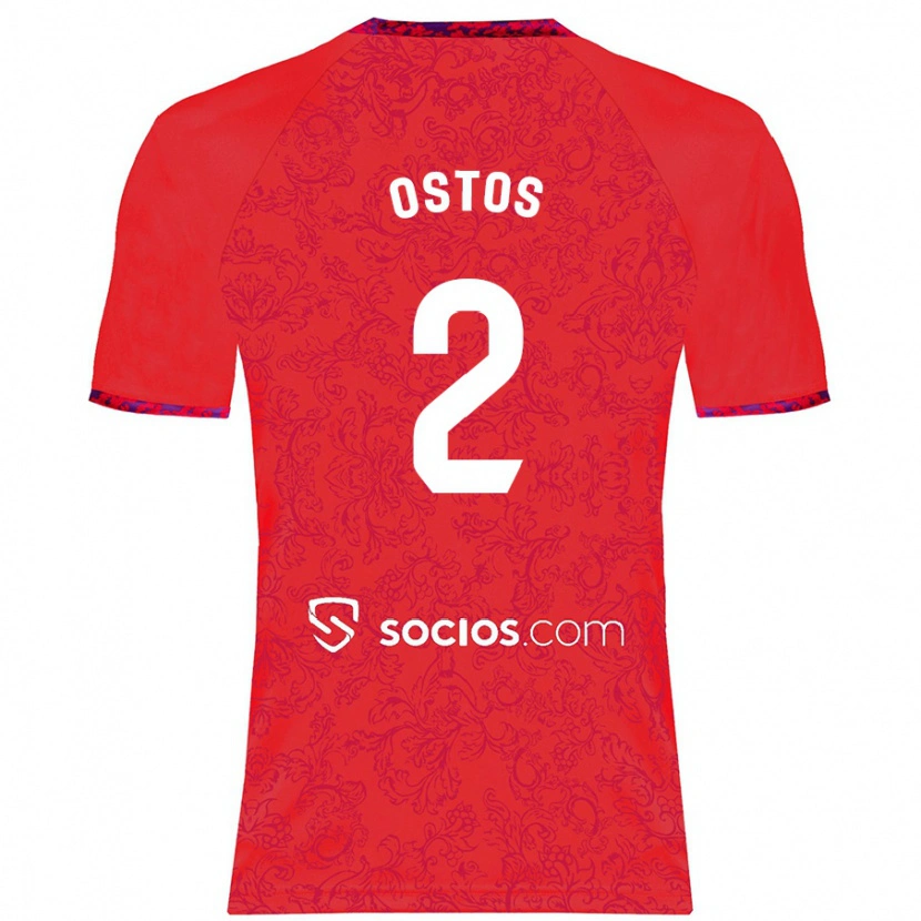 Danxen Kinder Fran Ostos #2 Rot Auswärtstrikot Trikot 2024/25 T-Shirt Schweiz