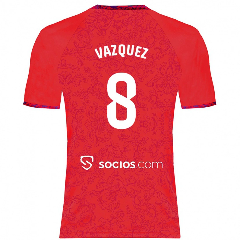 Danxen Kinder Manolo Vázquez #8 Rot Auswärtstrikot Trikot 2024/25 T-Shirt Schweiz