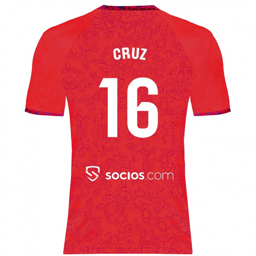 Danxen Kinder Jesús Cruz #16 Rot Auswärtstrikot Trikot 2024/25 T-Shirt Schweiz