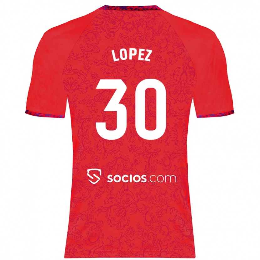 Danxen Kinder Alba López #30 Rot Auswärtstrikot Trikot 2024/25 T-Shirt Schweiz