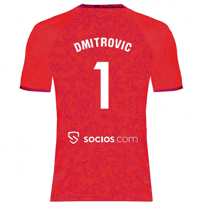 Danxen Kinder Marko Dmitrović #1 Rot Auswärtstrikot Trikot 2024/25 T-Shirt Schweiz