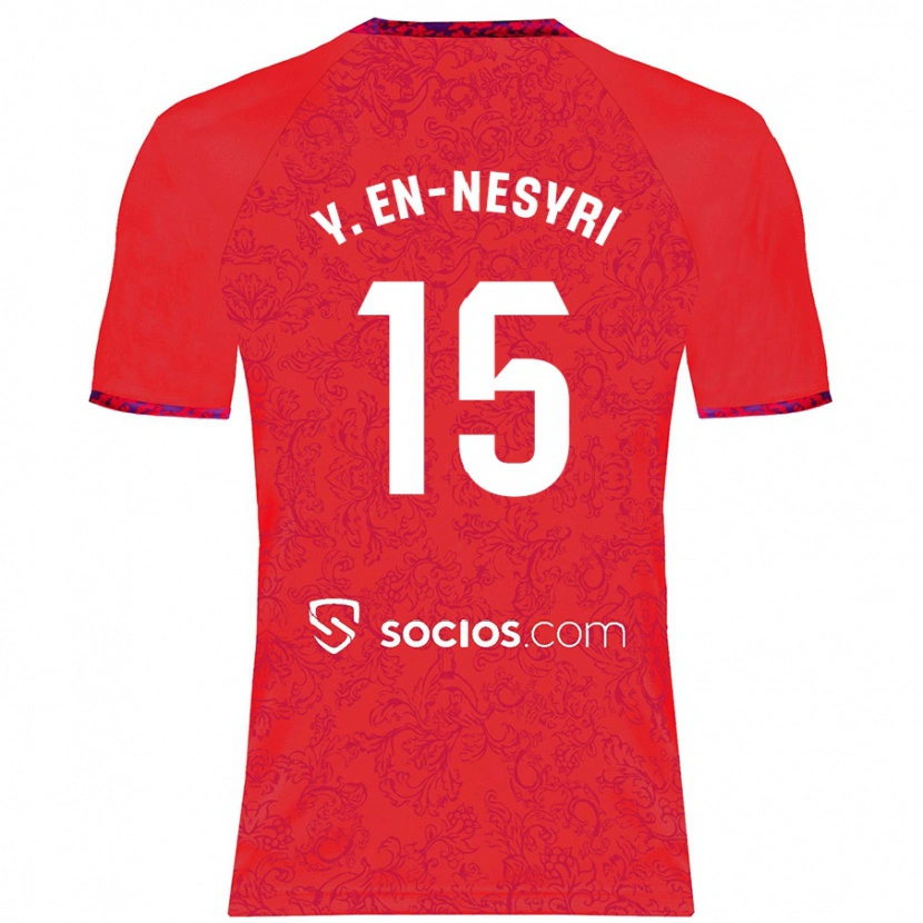 Danxen Kinder Youssef En-Nesyri #15 Rot Auswärtstrikot Trikot 2024/25 T-Shirt Schweiz