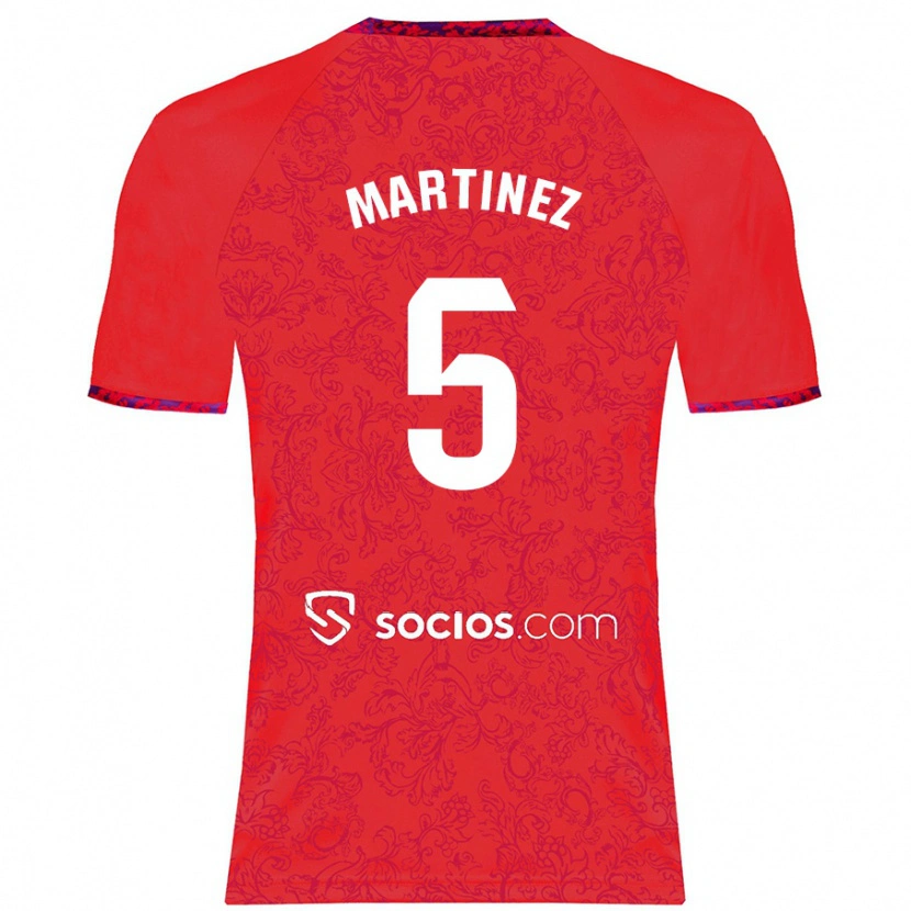 Danxen Kinder Sergio Martínez #5 Rot Auswärtstrikot Trikot 2024/25 T-Shirt Schweiz