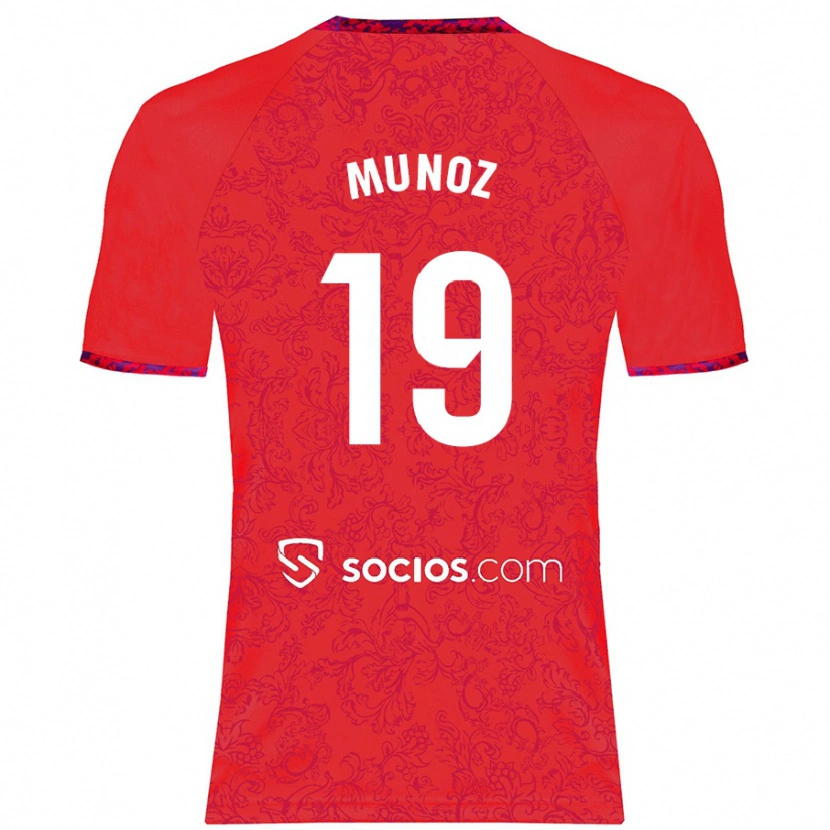 Danxen Kinder Iker Muñoz #19 Rot Auswärtstrikot Trikot 2024/25 T-Shirt Schweiz