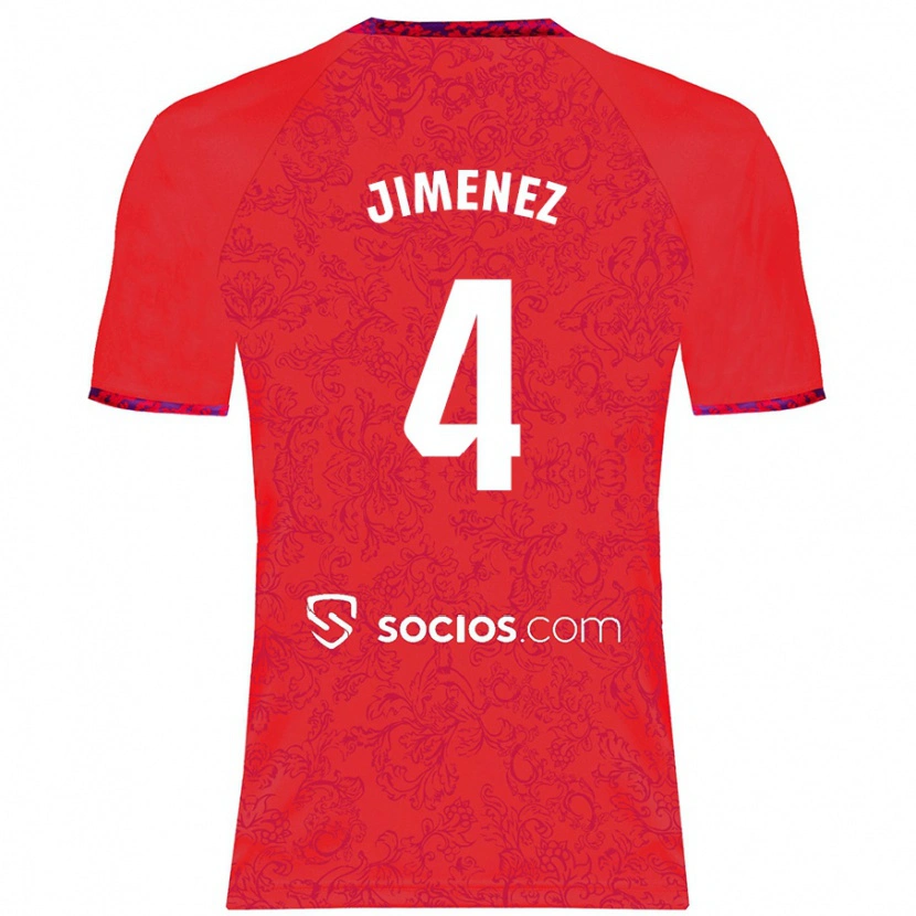 Danxen Kinder Diego Jiménez #4 Rot Auswärtstrikot Trikot 2024/25 T-Shirt Schweiz