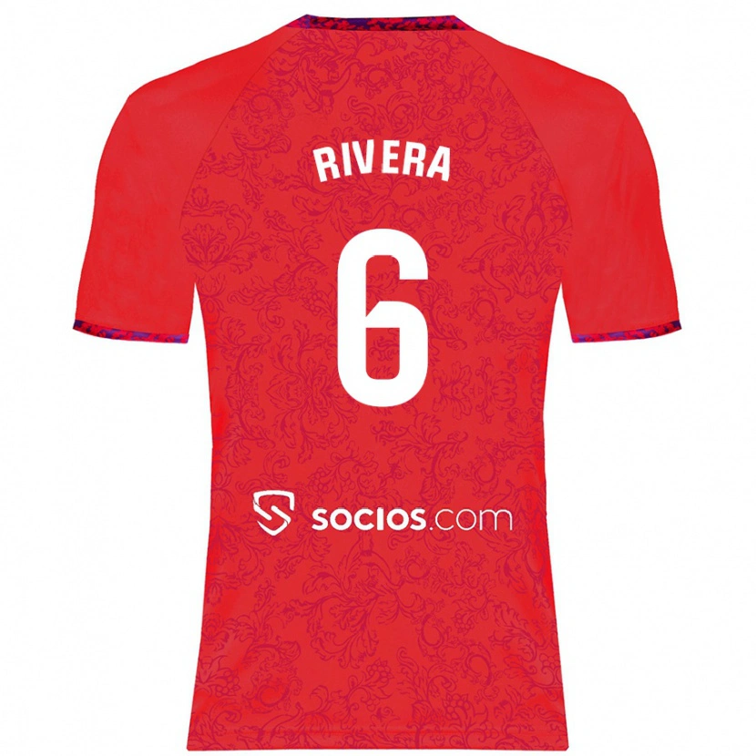 Danxen Kinder Pablo Rivera #6 Rot Auswärtstrikot Trikot 2024/25 T-Shirt Schweiz