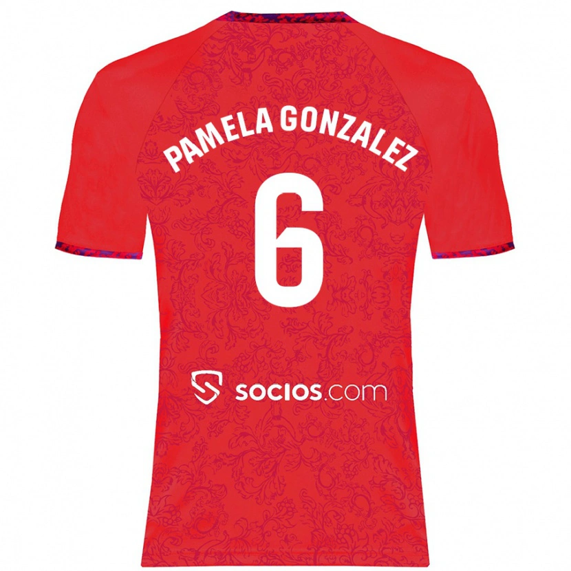 Danxen Kinder Cinthia Pamela González Medina #6 Rot Auswärtstrikot Trikot 2024/25 T-Shirt Schweiz