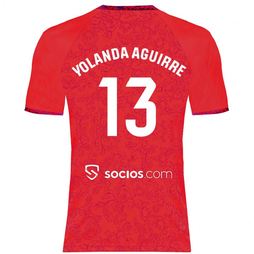 Danxen Kinder Yolanda Aguirre Gutiérrez #13 Rot Auswärtstrikot Trikot 2024/25 T-Shirt Schweiz