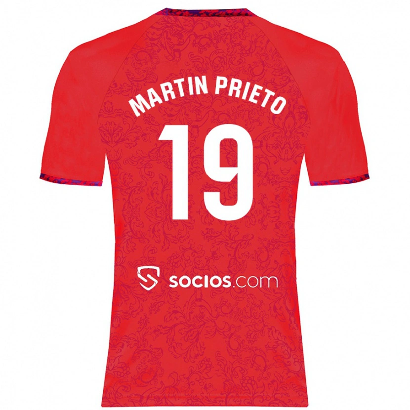 Danxen Kinder Cristina Martín-Prieto Gutiérrez #19 Rot Auswärtstrikot Trikot 2024/25 T-Shirt Schweiz