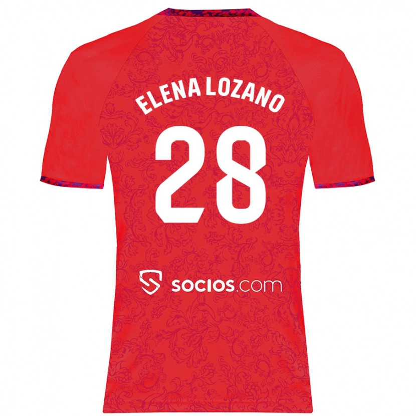 Danxen Kinder Elena Lozano Gallego #28 Rot Auswärtstrikot Trikot 2024/25 T-Shirt Schweiz