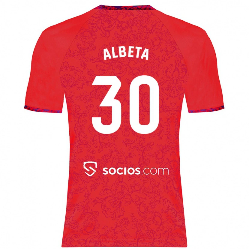 Danxen Kinder Alba María López Montiel #30 Rot Auswärtstrikot Trikot 2024/25 T-Shirt Schweiz