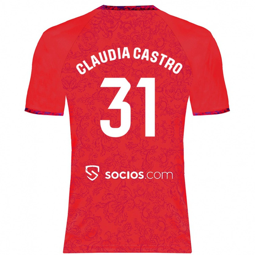 Danxen Kinder Claudia Castro Romero #31 Rot Auswärtstrikot Trikot 2024/25 T-Shirt Schweiz