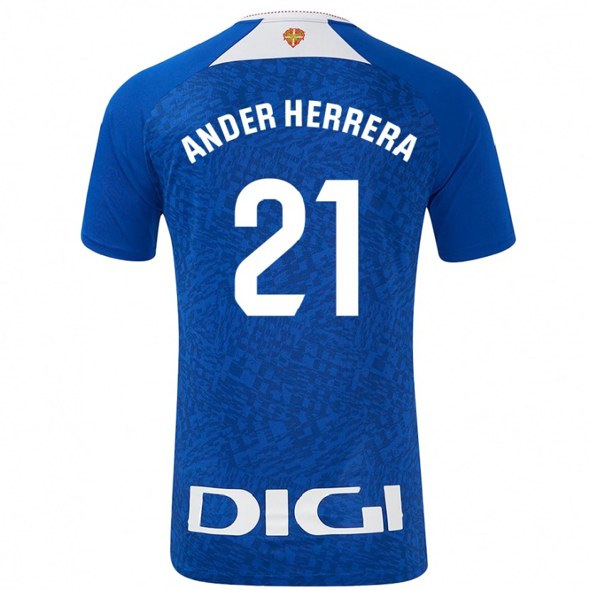 Danxen Kinder Ander Herrera #21 Königsblau Auswärtstrikot Trikot 2024/25 T-Shirt Schweiz