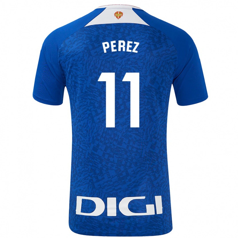 Danxen Kinder Adrián Pérez #11 Königsblau Auswärtstrikot Trikot 2024/25 T-Shirt Schweiz