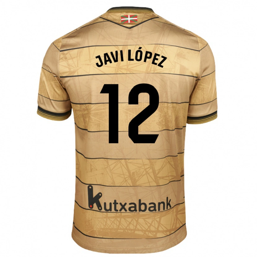 Danxen Kinder Javi López #12 Braun Auswärtstrikot Trikot 2024/25 T-Shirt Schweiz