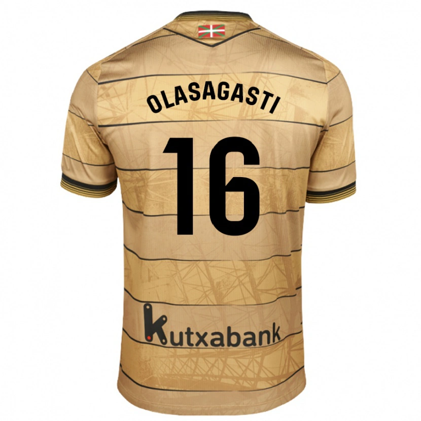 Danxen Kinder Jon Ander Olasagasti #16 Braun Auswärtstrikot Trikot 2024/25 T-Shirt Schweiz